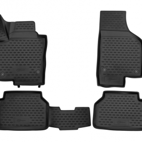 Коврики 3D в салон VW Tiguan 10/2007-2016, 4 шт. (ПУ, повышенная износостойкость)