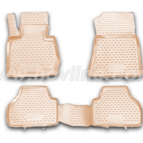 Коврики в салон BMW X3,(F25), 2010-2014, 2014->, 4 шт. (полиуретан, бежевые)