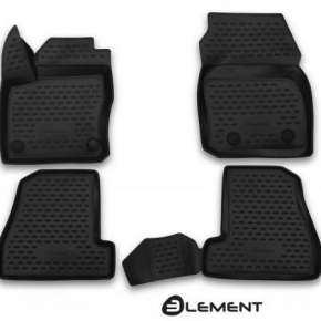Коврики Ford Focus III 2014-> restyling, 3D (полиуретан) черный Element