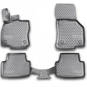Коврики Skoda Octavia (A7) III 2013-2020 г. - 3D (полиуретан)(Act,Amb,Style) черный "ELEMENT"