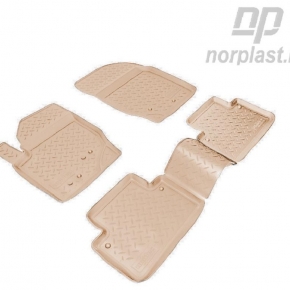 Коврики салона полиуретан (бежевые) NORPLAST NPL-Po-96-90-B