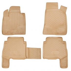 Коврики в салон HYUNDAI Santa Fe 2006-2010, 4 шт. (полиуретан, бежевые)