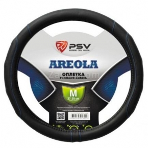 Оплётка на руль PSV AREOLA (Черный/Отстрочка синяя) M