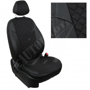 Hyundai Solaris I Sd / KIA Rio III Sd (40/60) с 10-17г. Черный + Черный Алькантара ромб