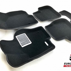 Коврики салона текстильные 3D Lux Euromat (чёрные)  VOLKSWAGEN Passat B6/B7/CC 
