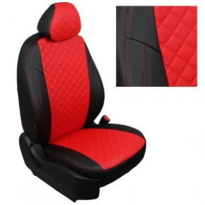 Volkswagen Golf Plus с 04-14г. / Tiguan I с 07-16г. (без столиков). Черный + Красный Ромб