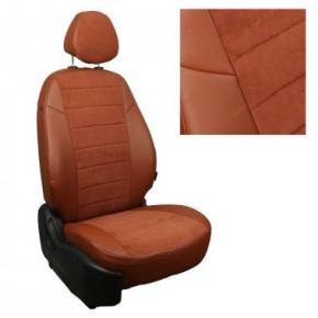 Renault Logan II 40/60 / Sandero II (без подушек безопасности) c 14г. Коричневый + Коричневый Алькантара
