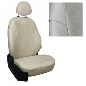 Renault Logan II 40/60 / Sandero II (без подушек безопасности) c 14г. Бежевый + Бежевый Алькантара
