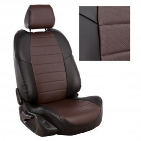 Renault Logan II 40/60 / Sandero II (без подушек безопасности) c 14г. Черный + Шоколад Экокожа