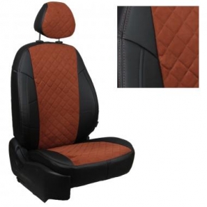 Volkswagen Jetta V Sd c 05-11г. / Golf V и VI с 03-12г. Черный + Коричневый Алькантара ромб