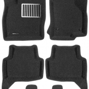 Коврики салона текстильные 3D Lux Euromat (чёрные)  SKODA Oct A7 (13-)/VW Golf 7 (13-) AUDI A3 (14-) 