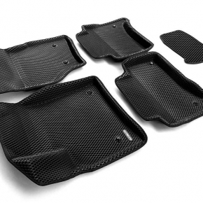 Коврики в салон Euromat 3d EVA для автомобиля (чёрные) POR, Cayenne (2002-2009) /VW Touareg (2002-2009) C6