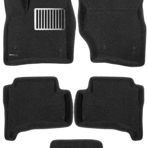 Коврики салона текстильные 3D Lux Euromat (чёрные)  Cayenne (2002-2009) /VW Touareg (2002-2009)