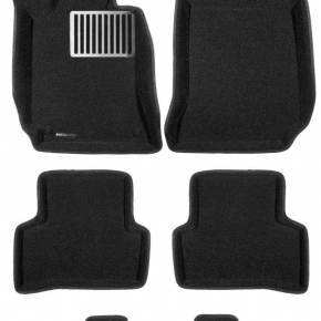 Коврики салона текстильные 3D Lux Euromat (чёрные)  MERCEDES W204 (C-Class) (2008-2014) 