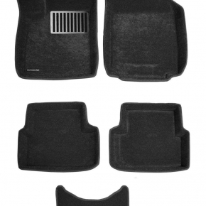 Коврики салона текстильные 3D Lux Euromat (чёрные)  Chevrolet Aveo (2011-2020)/Cobalt (2011-16)/Ravon R4 (2016-22) С1