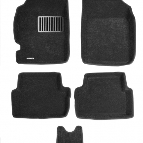 Коврики салона текстильные 3D Lux Euromat (чёрные)  RAVON R2 (2016-2022) / CHEVROLET Spark (2009-2016) 