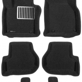 Коврики салона текстильные 3D Lux Euromat (чёрные) SKODA Octavia A5 /VW Golf 5/6/Plus/Jetta 