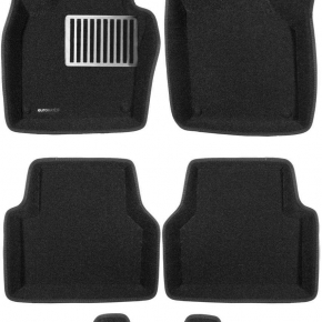 Коврики салона текстильные 3D Lux Euromat (чёрные)  VOLKSWAGEN Tiguan (2008-2015) (EM3D) C3