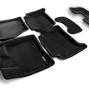 Коврики в салон Euromat 3d EVA для автомобиля (чёрные) AUDI Q7 (2005-2014) (3-ий ряд) C6