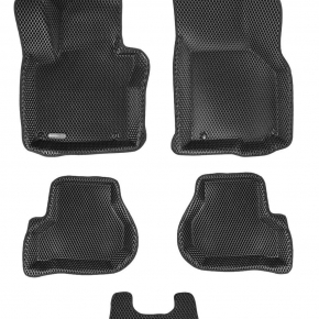 Коврики в салон Euromat 3d EVA для автомобиля (чёрные) SKODA Octavia A5/VW Golf 5,6,Plus,Scirocco,Jetta C6