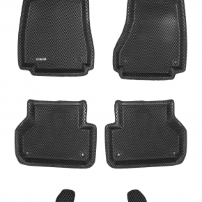 Коврики салона текстильные 3D Lux Euromat (чёрные)  AUDI Q7 (2005-2015) (3-ий ряд) C4
